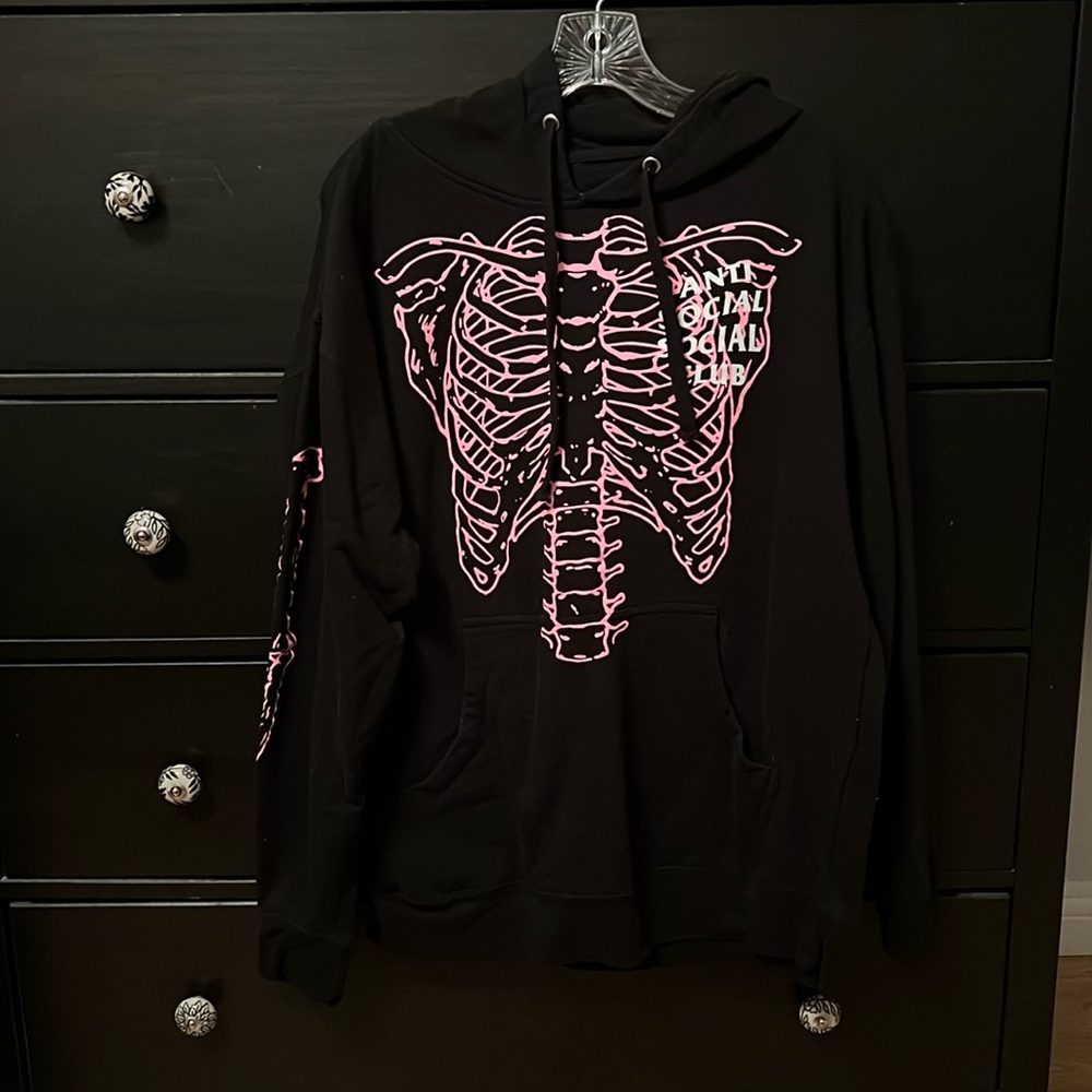 Anti Social Social Club Skeleton Car Underwater Black Hoodie